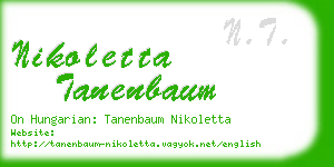 nikoletta tanenbaum business card